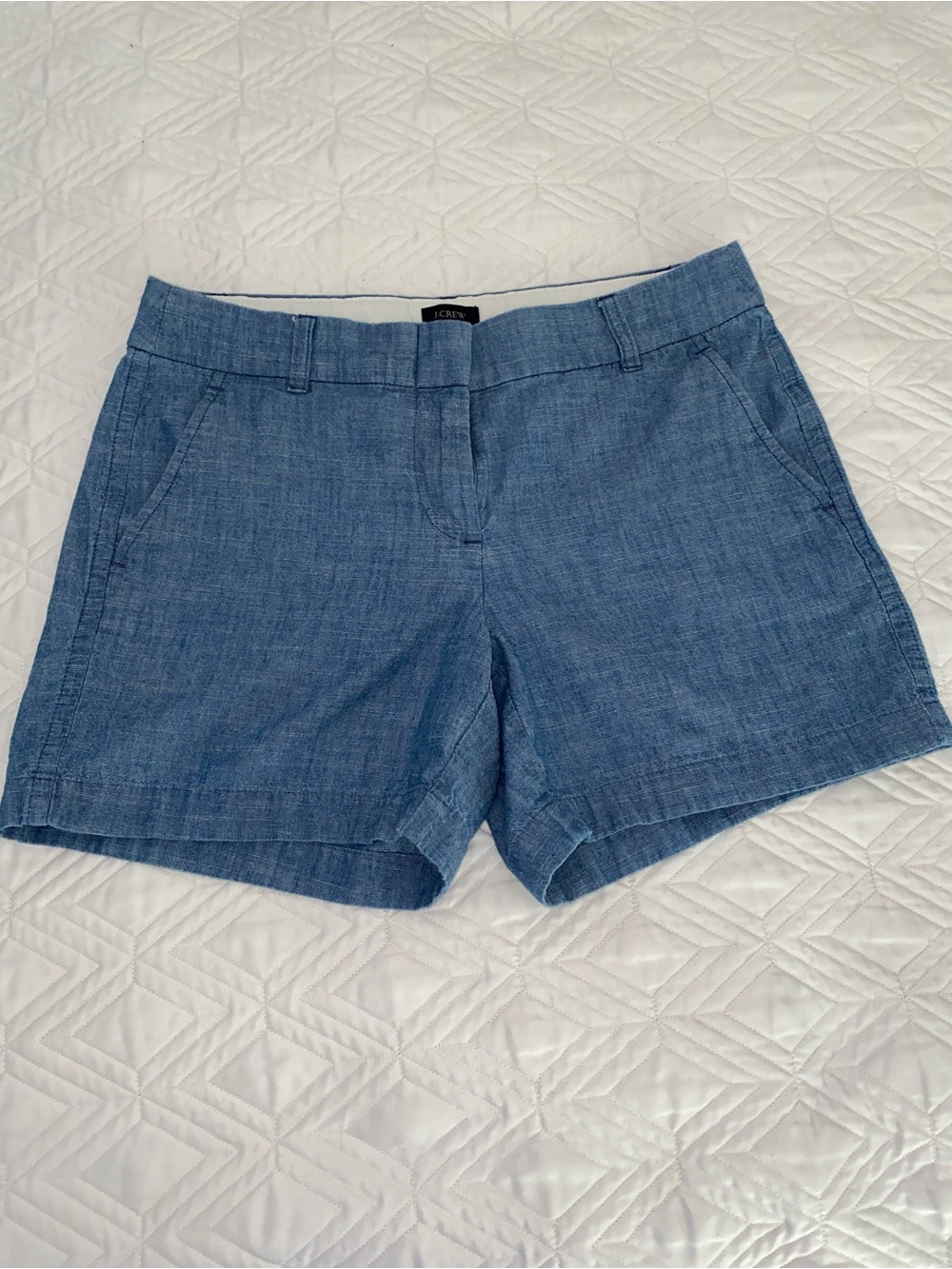 J. Crew Women’s Linen Blend Chambray Shorts - Light Blue sz 4